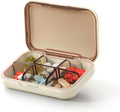 Portable Pill Box, Pill Organizer with 6 Compartments, Daily Medicine Pill Case, Pocket Size Pill Box for Travel, BPA Free Small Pill Container for Vitamins, Fish Oil, Supplements (White)