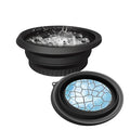 Face Bowl for Ice with Built-in Ice Tray – Collapsible Silicone Facial Ice Bath Bowl for Cold Plunge Therapy Skin Tightening Acne Relief – Portable Spa Tool for Home Black