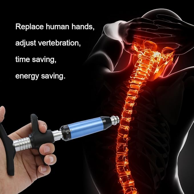 6 Levels Manual One Head Spinal Massager, Portable Chiropractic Adjustment Kit Spine Back Massage Tool (1 Head)