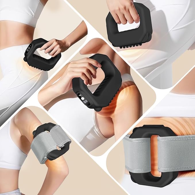 R10 Multifunctional Full-Body Massage Gun, Adjustable Massage Modes, Hands-Free Electric Fascia Ring Massager, Ergonomic Design with Waist Belt, 3 Modes & 6 Intensities