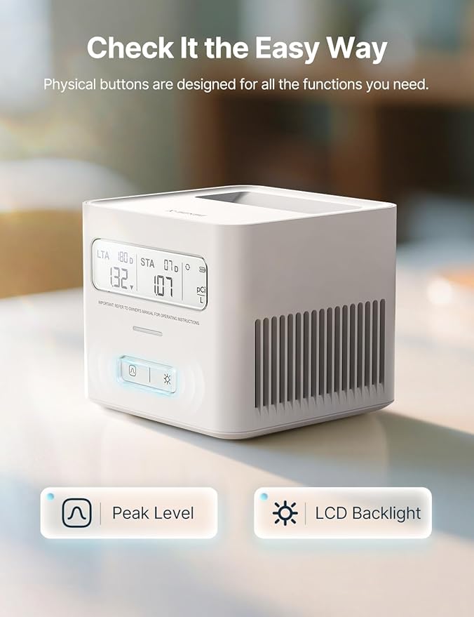X-Sense Radon Detector for Home, Easy to Use, Zero Lab Fees, No Installation Required, Continuous Monitoring with Clear LCD Screen, XR0A-SR