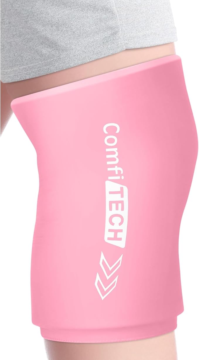 ComfiTECH Knee Ice Sleeve for Cooling Application, Flexible Cold Gel Pack Reusable, Extra Large, Pink