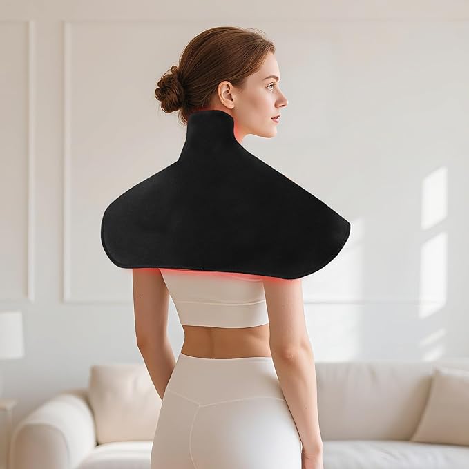 Red Light Therapy for Neck and Shoulder Heating Pad, Red Light Therapy Mat for Body with 660nm & 850nm, 210 LEDs redlight with Adjustable Timer & Intensity, Gifts for Women, Men, and Pets