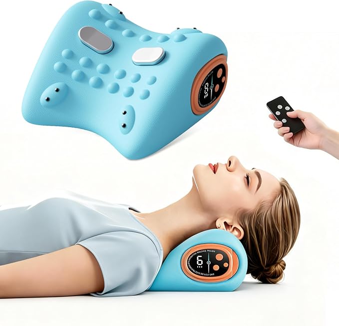 2026 New Upgrade Neck Massager, 3-in-1 Heat, Pulse & Vibration Modes, Ergonomic Electric Neck and Shoulder Massager, for Pain Relief & Relaxation at Home, Office, Travel