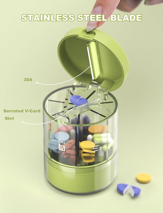 Weekly 7 Day Pill Organizer, Travel Pill Box, Pill case, Medicine Organizer, Pill Container, Pillbox 7 Day, Pill Dispenser, Medication Organizer, Pill Organizer Weekly