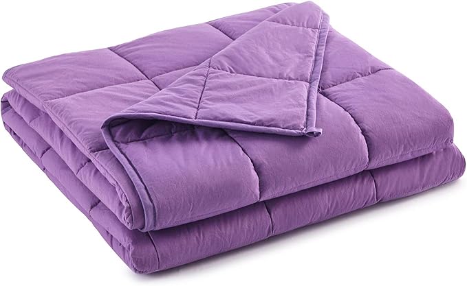 RelaxBlanket Cotton Weighted Blanket 100% Cotton with Premium Glass Beads for All-Season 60''x80'' 20lbs,Purple