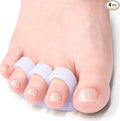 Welnove Hammer Toe Crests Straightener 4 Pcs Gel Toe Support Pads Cushion Relief for Overlapping-Curled-Hammer-Claw Toes, 3 Loop Design, White