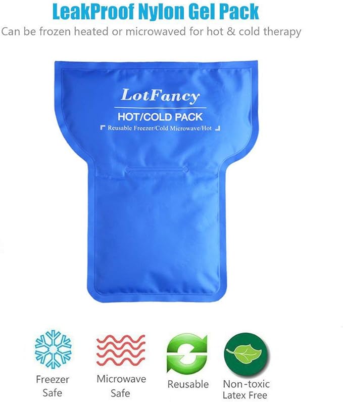 LotFancy Shoulder Ice Pack Rotator Cuff Cold Therapy, Reusable Gel Hot Cold Compression Wrap Brace for Sport Injuries, Inflammation, Tendonitis, Pain Relief, Recovery After Surgery