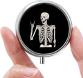 Mini Pill Box, Small Pill Box, Portable Pill Box, Cute Pill Organizer for Vitamins, Medications, Fish Oil and Supplements (Skull)