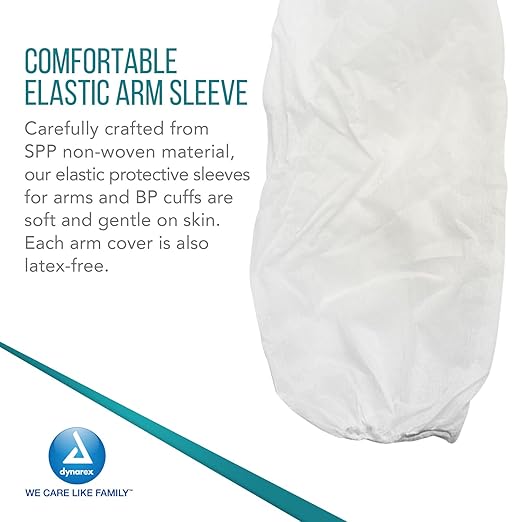 Dynarex 2136 Blood Pressure Cuff Barrier Sleeve, Non Woven, Pack of 100