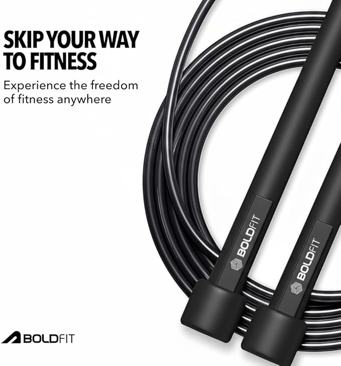 Boldfit Skipping Rope for Men and Women Jumping Rope With Adjustable Height Speed Skipping Rope for Exercise, Gym, Sports Fitness Adjustable Jump Rope-Pencil