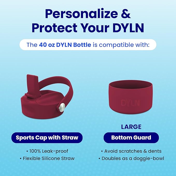 DYLN Hydrogen Water Bottle | Create Hydrating Alkaline Hydrogen-Rich Water Up to 9 pH | Vacuum Insulated Stainless Steel Water Bottle | Keeps Water Cold for 24 Hours