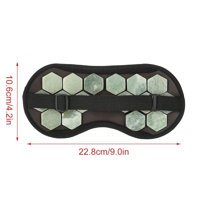 Megnetic Sleeping Eye Mask, Soft Adjustable Jade Stones Eye Masks Magnet Therapy Eyeshade Eye Cover Masks for Sleeping Travel Naps, Home, Hotel(Green)