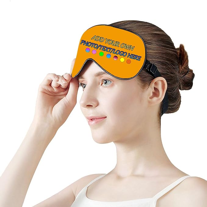 Personalized Eye Mask, Custom Eyeshade Blindfold Add Your Design Image Text Customized Eye Cover with Adjustable Strap for Sleeping Travel Work Naps Blocks Light, Croci