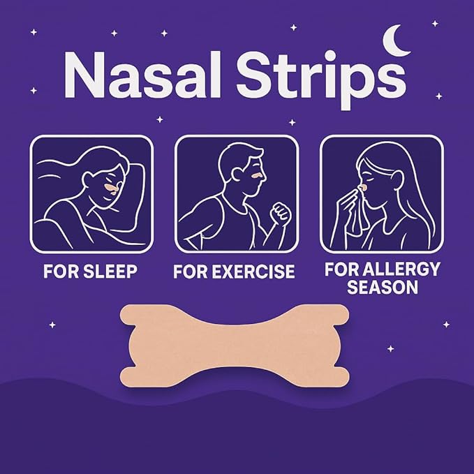 Extra Strength Nasal Strips for Snoring and Nasal Congestion Relief,Drug-Free Breath Better Nose Strips with Strong Adhesive,50% Stronger Lift,Clear Comfortable Design for Sensitive Skin,60 PCS