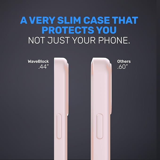 WAVEBLOCK EMF Protection Silicone iPhone Case Compatible with iPhone 17 Pro Max, Radiation Blocker, 5G Shield Reduction, Lightweight, USA Patented and Tested in FCC Lab, Pink