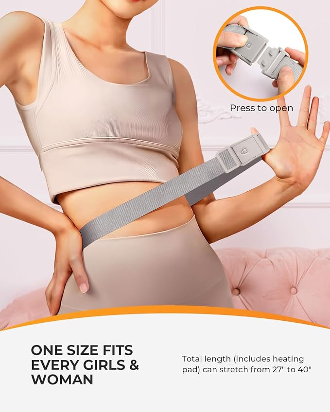 CooCoCo Heating Pad for Period Cramps, Mothers Day Gifts for Mom Wife Daughter, Portable Cordless Back Belly Heat Pad for Menstrual Cramps Relief, Period Heating Belt for Women