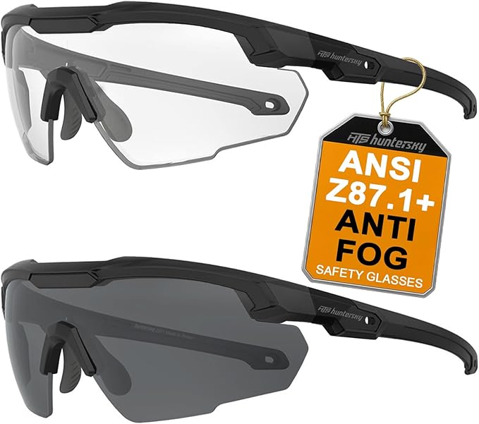 HTS HUNTERSKY Ballistic Tactical Shooting Glasses ANSI Z87+ UV400 Protective Eyewear