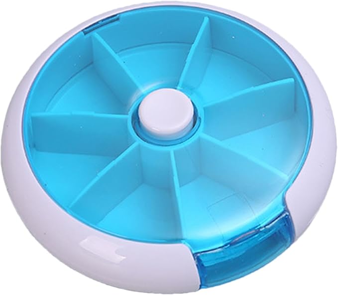 Weekly Pill Box - Safe and Eco-Friendly Weekly Round Pill Box, Round Weekly Pill Storage Box | Pills Storage Tool with 7 Compartments, Weekly Pill Dispenser for Pills Candy, vitaminn, and Other Items