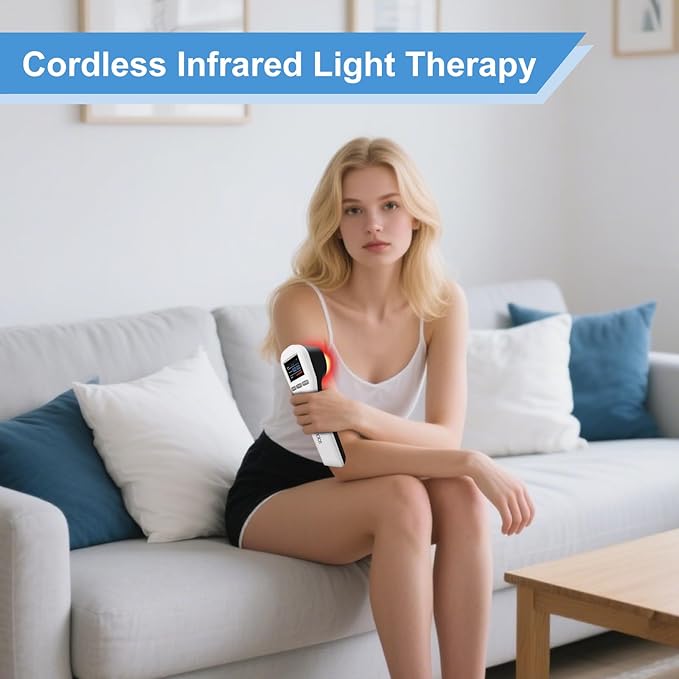 Near Infrared Red Light Therapy for Body Pain Relief, 16x650nm+2x860nm+2x940nm,Handheld Red Light Therapy Device for Human Shoulder Neck Knee Feet Back Leg,Pets Dog Cat Horse Equine Home