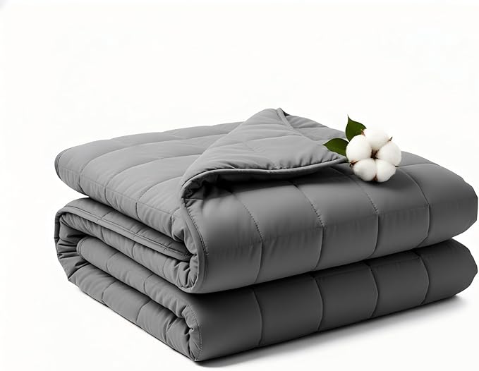 Weighted Blanket 10lbs 48"x72" Full Size for Adults, Heavy Throw Blanket for Couch & Bed, Soft Breathable Cotton for All-Season Comfort (48"x72"10lbs)