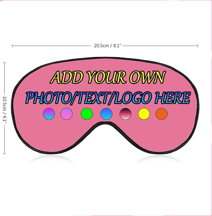 Personalized Eye Mask, Custom Eyeshade Blindfold Add Your Design Image Text Customized Eye Cover with Adjustable Strap for Sleeping Travel Work Naps Blocks Light, Pink