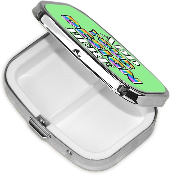 Custom Pill Container, Medicine Pill Box Case Organizer Travel Pill Holder Vitamin for Purse Med Wallet Portable Mini Pastillero SquareLight GreenPersonalized Gifts