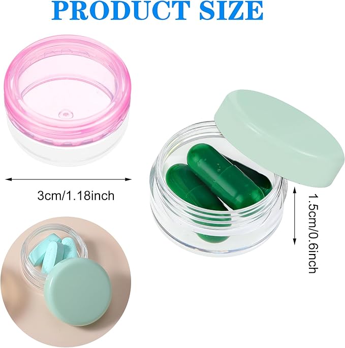 Small Pill Organizer Box, 5 Pcs Travel Pill Case Holder Portable Daily Mini Pill Container BPA Free Medicine Storage Container for Purse Pocket Briefcase (Blue/Orange/Rose/Green/White)