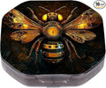 This Portable Mechanical Bee Pattern 4 Compartment Pill Box Can Be Placed in A Pocket Or Wallet to Store Vitamins, Medicines Health Supplements Other Medications.