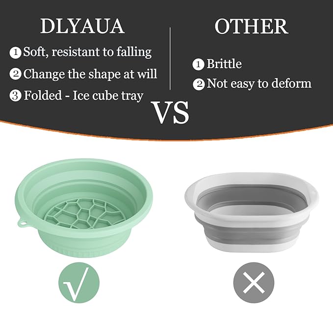 Face Bowl for Ice with Built-in Ice Tray – Collapsible Silicone Facial Ice Bath Bowl for Cold Plunge Therapy Skin Tightening Acne Relief – Portable Spa Tool for Home Green