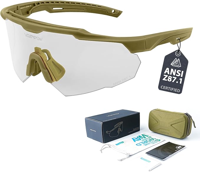 Shooting Glasses Anti Fog with High Definition Lenses, ANSI Z87.1 Certified Tactical Safety Glasses for Men Women