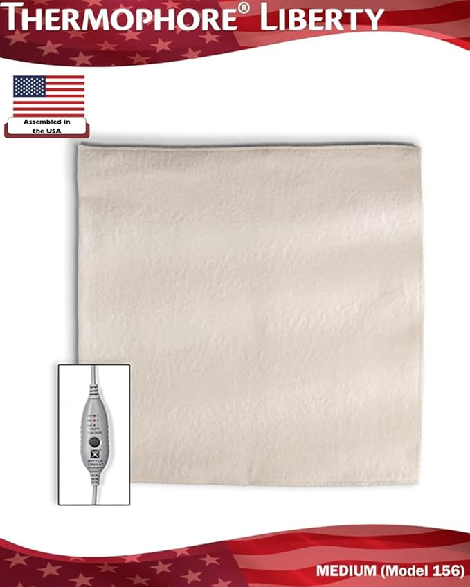 Assembled i - Thermophore Liberty 2 Moist heating pad for arthritis, back, neck, shoulder pain & cramps relief - Electric, 3 Temperature Settings with auto shut off, and specialty cover, Med 14" x 14"