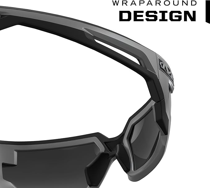 Mechanix Wear Type-X Smoke Lens Safety Glasses - Anti-Fog Polycarbonate Industrial Safety Glasses - Ventilated Temples & Scratch-Resistant Lenses - Grey Frame - 2 Pack