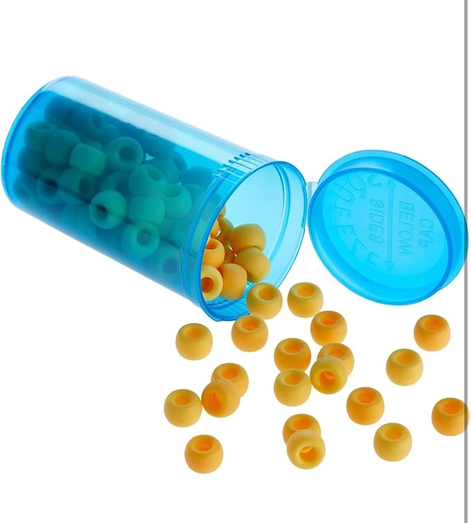 100Pcs Empty Pill Bottles with Caps, 13 Dram Empty Prescription Vial, Waterproof Airtight Joint Pill Bottles with Pop Top Caps, Medicine Container for Pill, Crafts, Candy, Supplements(Blue)