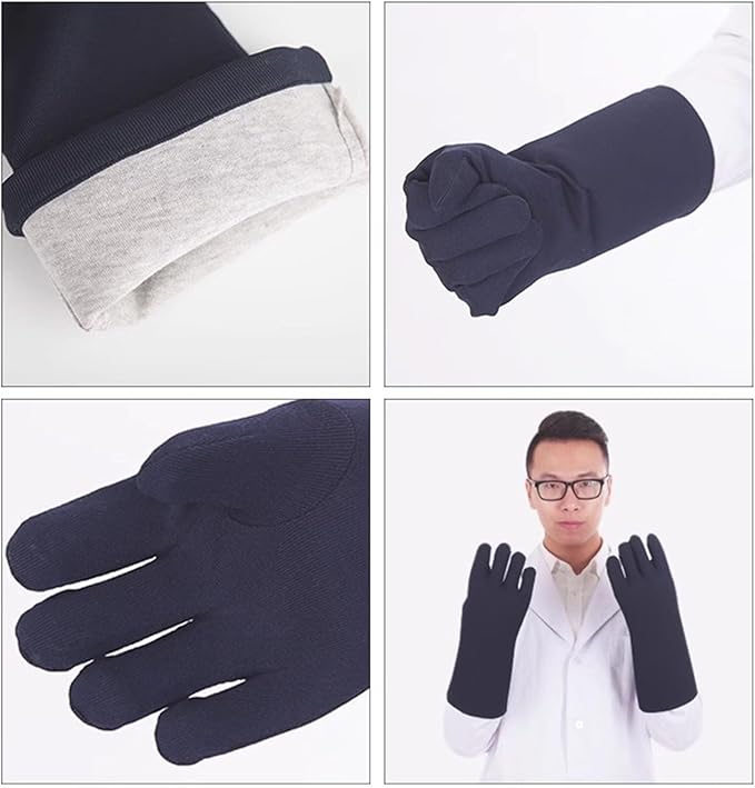 X-ray Protective Gloves, Radiation Safety Lead Gloves, Hand X-ray Shield Gloves, Used for MRI CT Protection (Color : Navy Blue, Size : 0.35mmpb)
