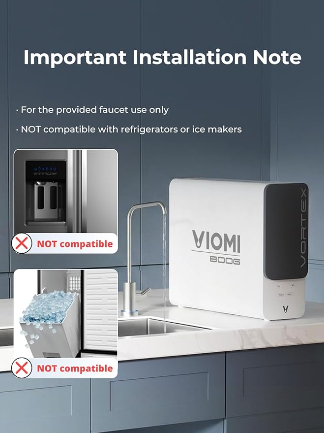 VIOMI 800GPD PFAS Reduction Reverse Osmosis System, NSF/ANSI 42, 53 and 372 Certified, 9-Stage & 48 Months Filter, Tankless RO Water Filter System Under Sink, Smart LED Reminder, Incl. 1 Extra Filter