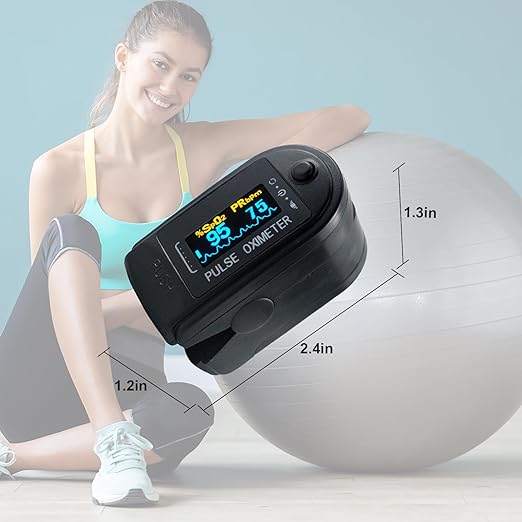 Athletic & Aviation Oxygen Monitor, Pulse Oximeter SpO2 and PR Value Waveform Blood Oxygen Neck/Wrist/Pulse Oximeter Fingertips (ferrous)