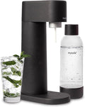 Mysoda Woody Sparkling Water Maker - Silent Carbonated Water Machine Robust Long-Lasting Aluminium Soda Maker - With 1L Water Bottle - Without CO2 Cylinder - Black