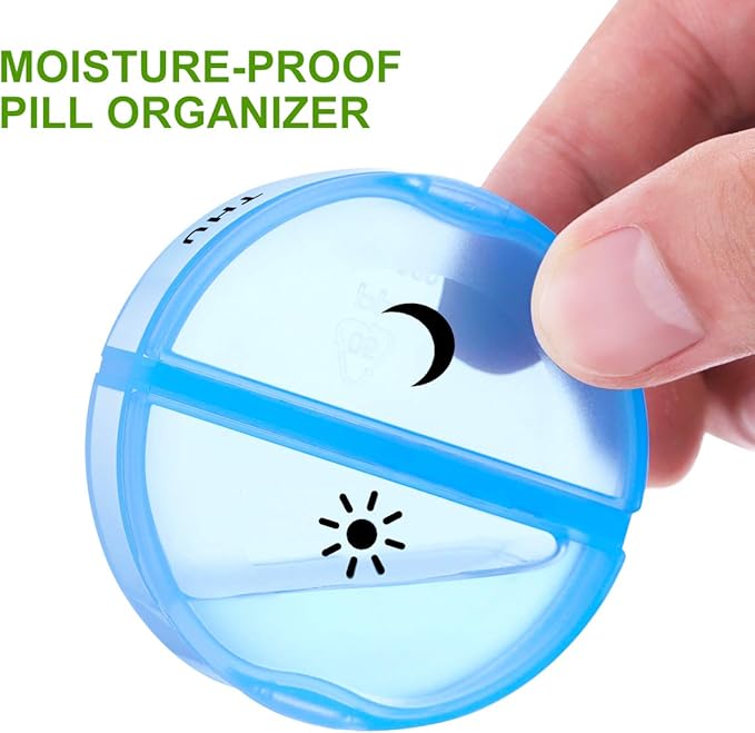 2 Pack Weekly Pill Organizer 7 Day 2 Times a Day, Sukuos Large Daily Pill Cases for Pills/Vitamin/Fish Oil/Supplements