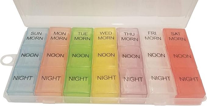 Pill Organizer Medicine Case, Daily and Weekly Box/Container
