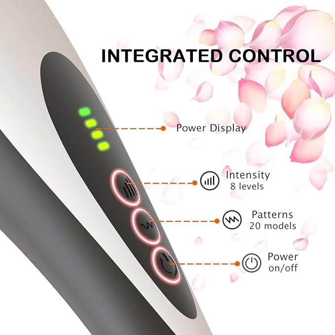 Personal Handheld Vibrating Massager-Cordless Electric Handheld Muscle Deep Tissue Neck Back Shoulder Foot, Portable Seven Wand Massage for Full Body (Black)