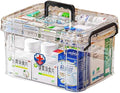Medicine Storage Box, Pill Bottle Organizer, Transparent Med Organizer, Double Compartment, Large Capacity