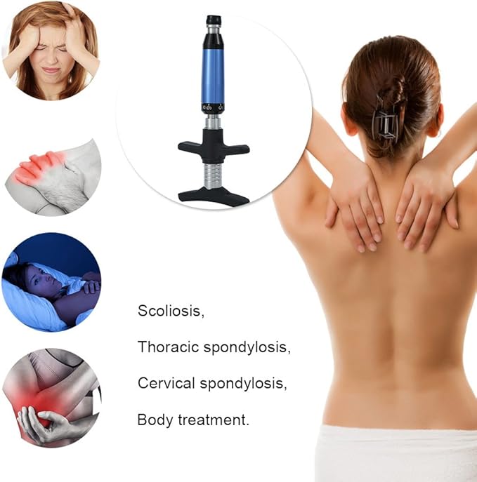 6 Levels Manual One Head Spinal Massager, Portable Chiropractic Adjustment Kit Spine Back Massage Tool (1 Head)