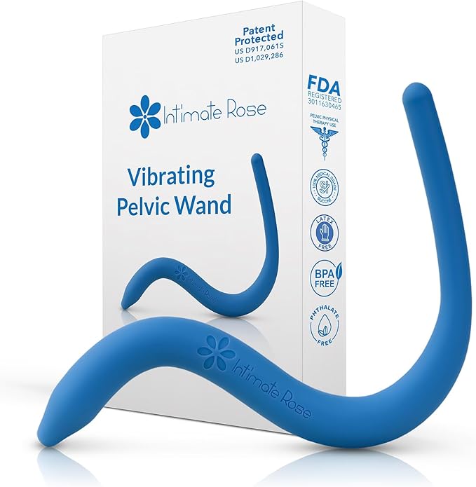 IntimateRose Vibrating Pelvic Wand for Pelvic Muscle Pain Relief - Pelvic Physical Therapy Vibration - BPA-Free, Latex-Free, for Men & Women (Vibration)