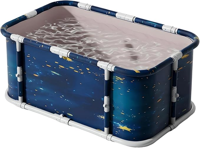 Portable Foldable Ice Bath Tub, Large Portable Soaking Bath Tub for Home Outdoors Gyms (Cosmic Planets)