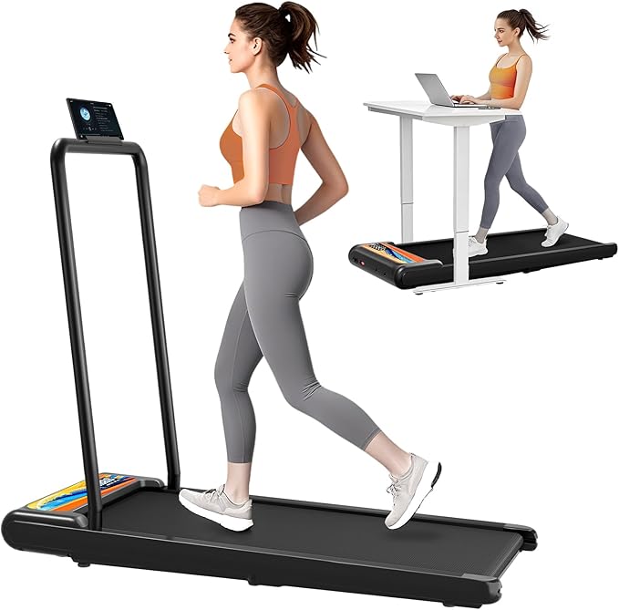 Walking Pad Treadmill, 3 in 1 Under Desk Treadmill for Home Office w/2.5HP Motor/4.0MPH/45dB, Walking Pad w/Safety Handle/Remote/LED Display, Portable Treadmills Supports Up to 300lbs