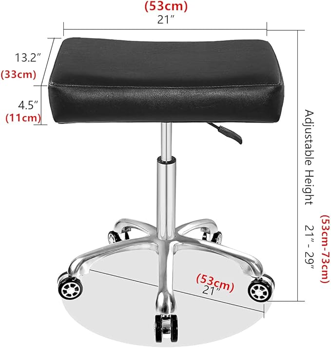 Antlu Adjustable Rolling Swivel Stool Chair for Massage Office Tattoo Kitchen, Work Heavy Duty Hydraulic Stool with Wheels (Black)