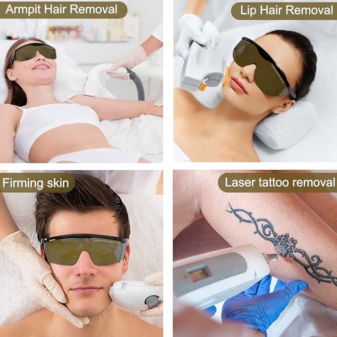mozeeda Laser Safety Glasses Eye Protection, OD 5+190nm-480nm &750nm-2000nm Wavelength IPL Laser Glasses Eye Protection, Infrared Light for Laser Engraving Safety Goggles with Adjustable Temples