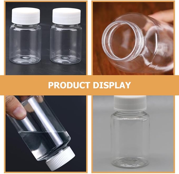 Kichvoe 40 Pack Portable Clear Plastic Dispensing Bottles 3.14X1.77 Inch Small Pill Organizers Travel Medicine Containers for Camping Hiking Outdoor Use