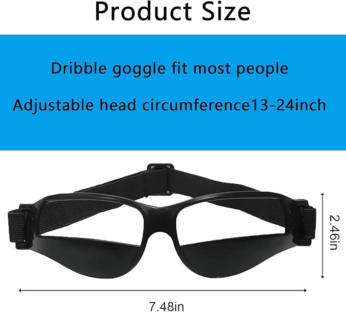 2 Pack Basketball Goggles Dribbling Training Aid, Team Professional Sports Training Equipment Dribbling Glasses Specs for Youth Teenagers Men Women (No Lens in Goggles)